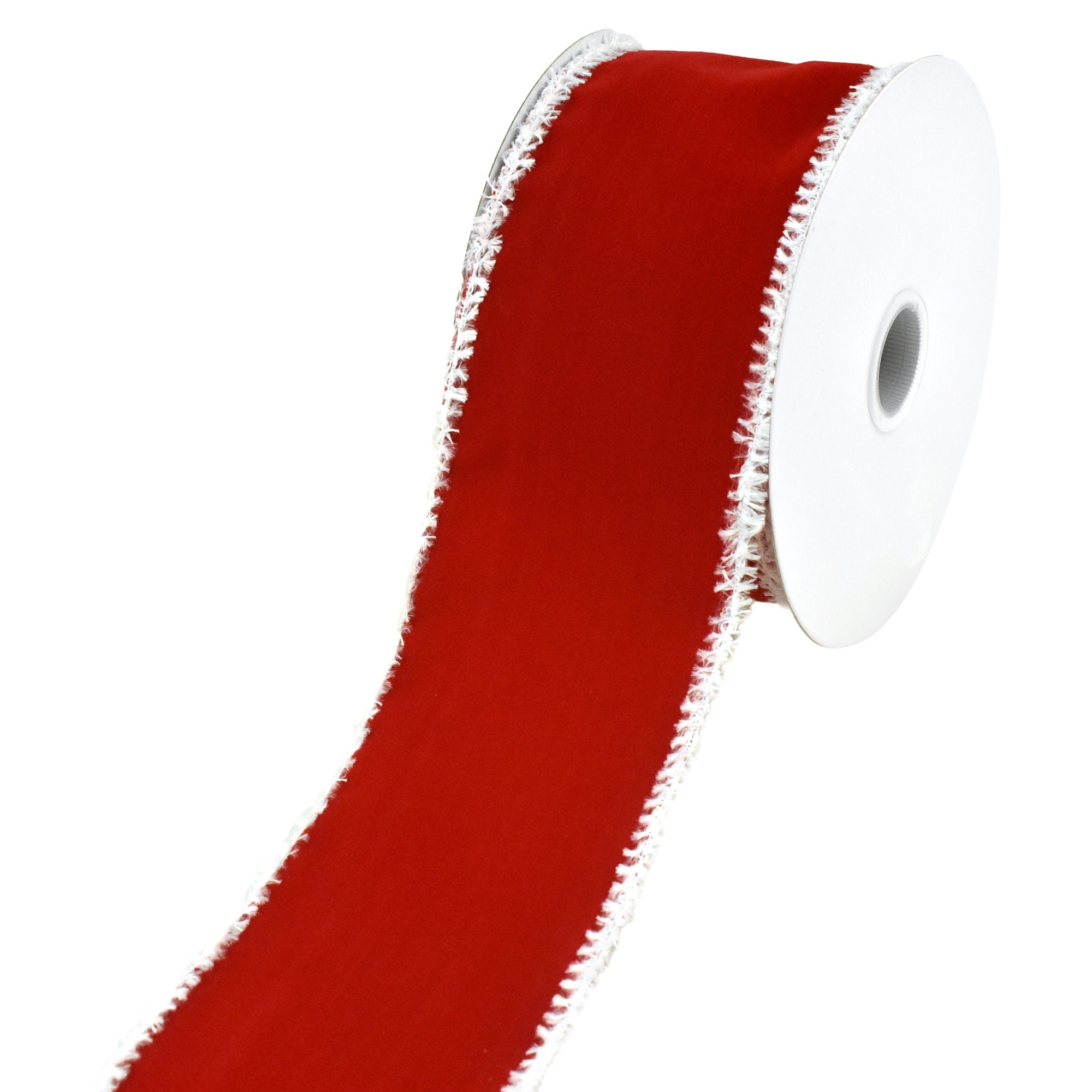 Homeford Velvet Christmas Ribbon Wired Edge, 2-1/2-Inch, 50-Yard, Red