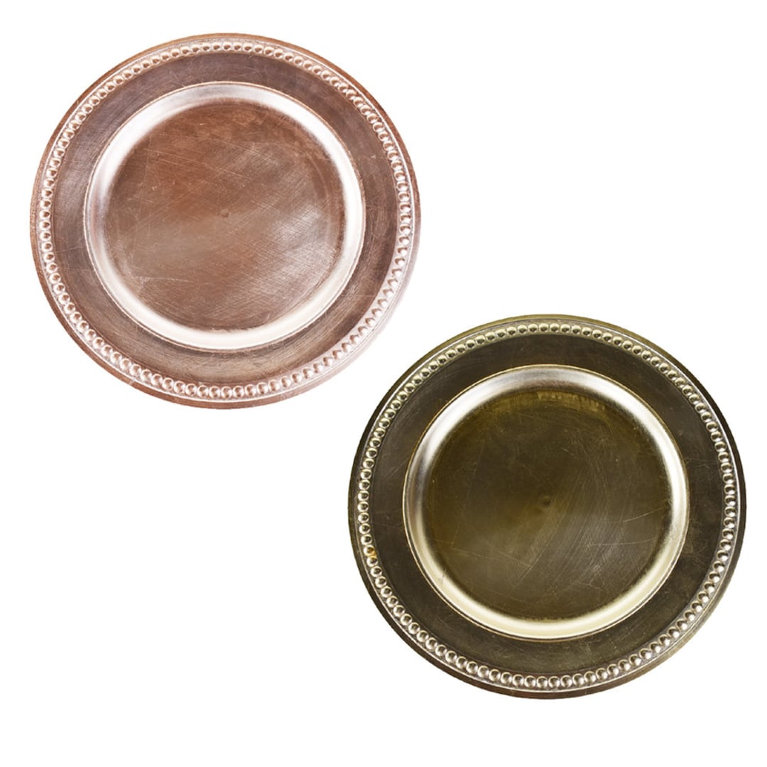 Beaded Trim Charger Plate 14inch 1count Etsy