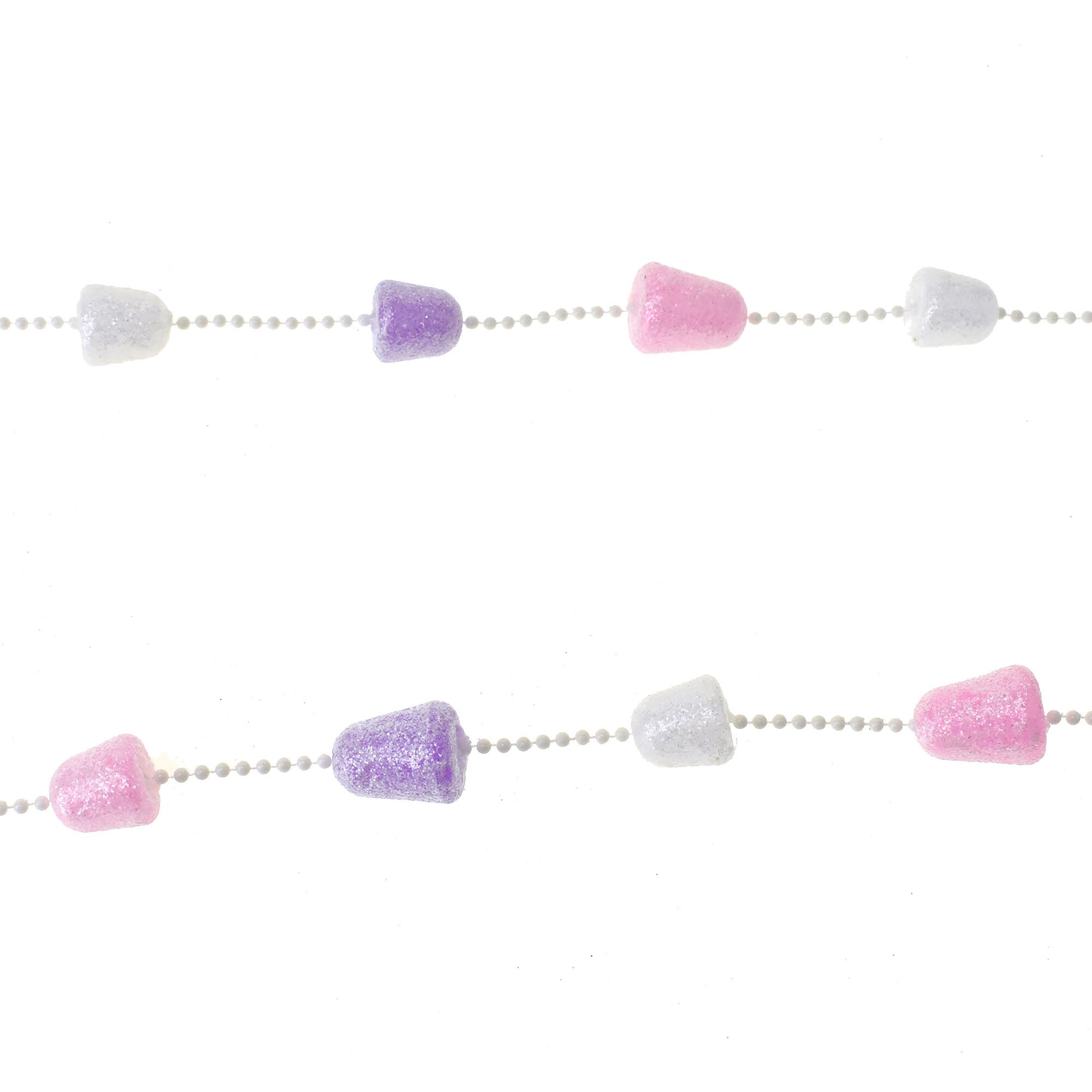 9-Feet PinkPurpleWhite Glitter Gumdrop Garland 9-Feet PinkPurpleWhite Glitter Gumdrop Garland