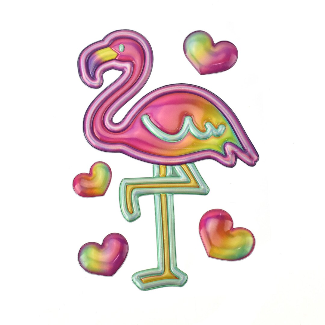 Flamingo Puffy 3D Popup Wall Art Stickers 5piece Etsy