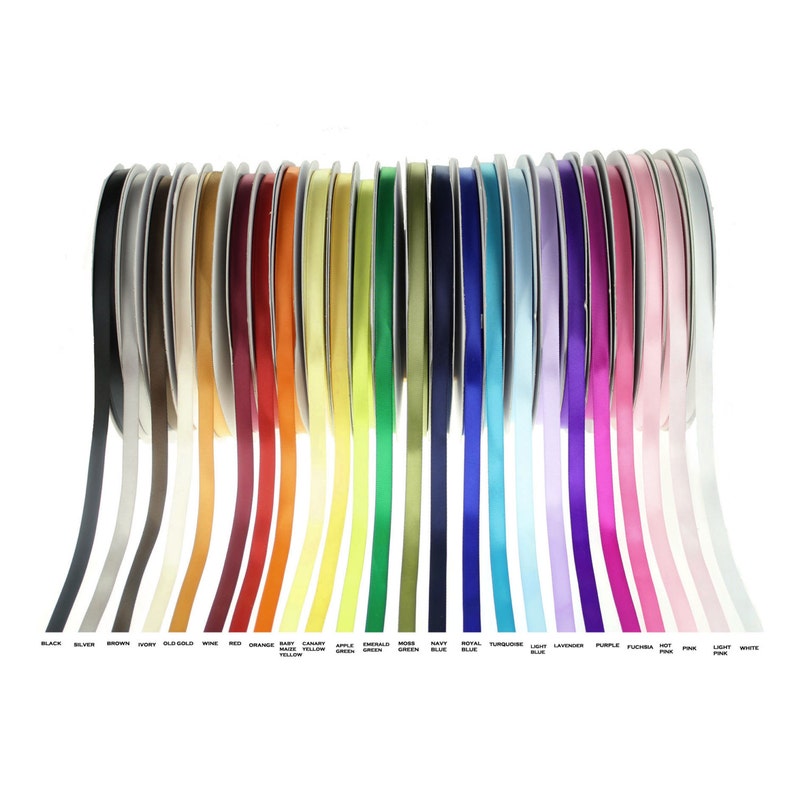 One Style Ribbons Single Faced Satin Ribbon, 1/4-inch, 100-yard - Etsy