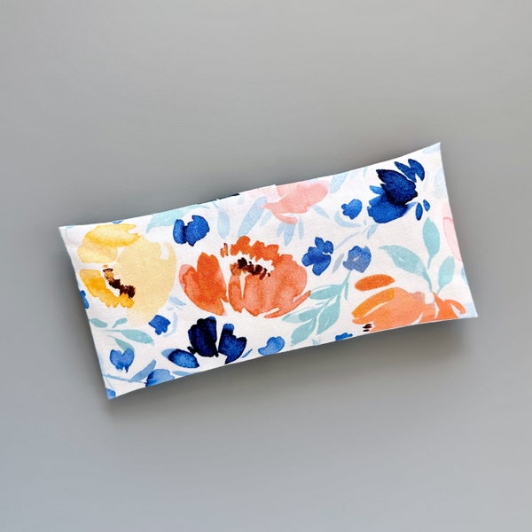 Watercolor Flowers Flaxseed and Lavender Eye Pillow