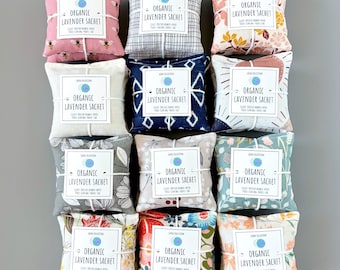 Set of 2 Organic Lavender Sachets, 3x3 inches
