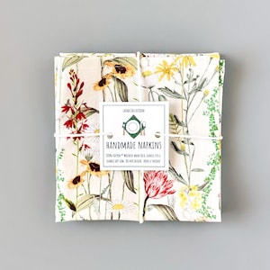Wildflower Cotton Napkins - Set of 6 - Reusable Everyday Napkins