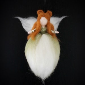 Waldorf fairy, needle felted fairy, fairy ornament, angel, wool angel, Christmas ornament, Medieval fairy ornament
