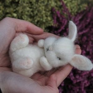 Made to Order Needle Felted White Sleeping Baby Bunny Easter - Etsy