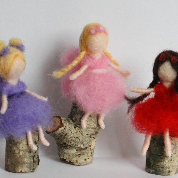 Custom made tiny needle felted fairy, fairy ornaments, tiny fairy, Waldorf fairy