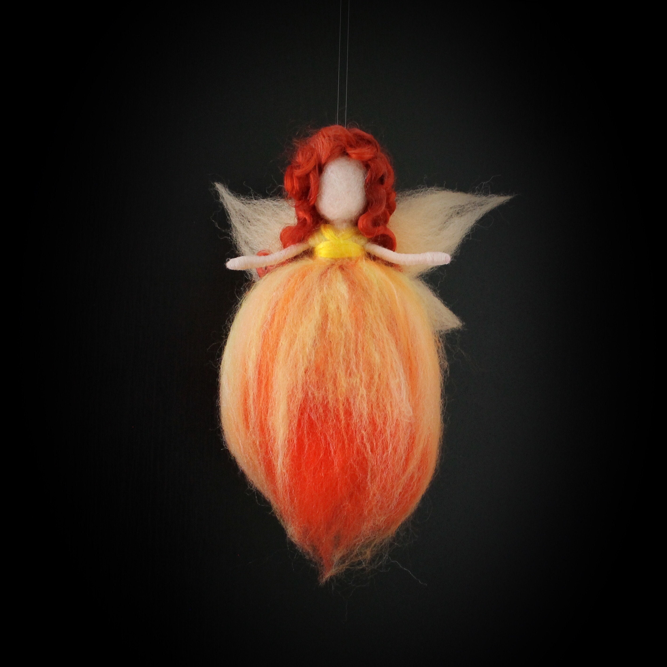 Autumn Fairy, Waldorf Fairy, Needle Felted Angel, Wool Fairy, Fire Fairy 