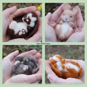 Custom made to order Needle felted baby sleeping Holland lop bunny, brown and white rabbit, Easter bunny, basket bunny