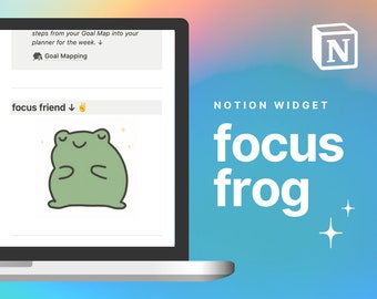 Notion Template Widget || Focus Friend Frog Widget for ADHD Planner | Visual Progress Marker