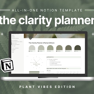 Szablon Notion || Minimalistyczna estetyka natury | Notion ADHD Planner | Tablica Notion | Cyfrowy planer