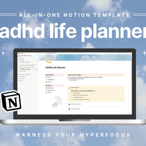 ADHD Planner Notion Template || ADHD Digital Planner | Weekly Planner | Notion Dashboard | ADHD Notion Planner