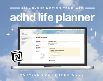 ADHD Planner Notion Template || ADHD Digital Planner | Weekly Planner | Notion Dashboard | ADHD Notion Planner