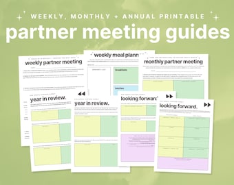 Partner Meeting Guide Pack | Weekly, Annual, Monthly Planning Check-ins for Couples