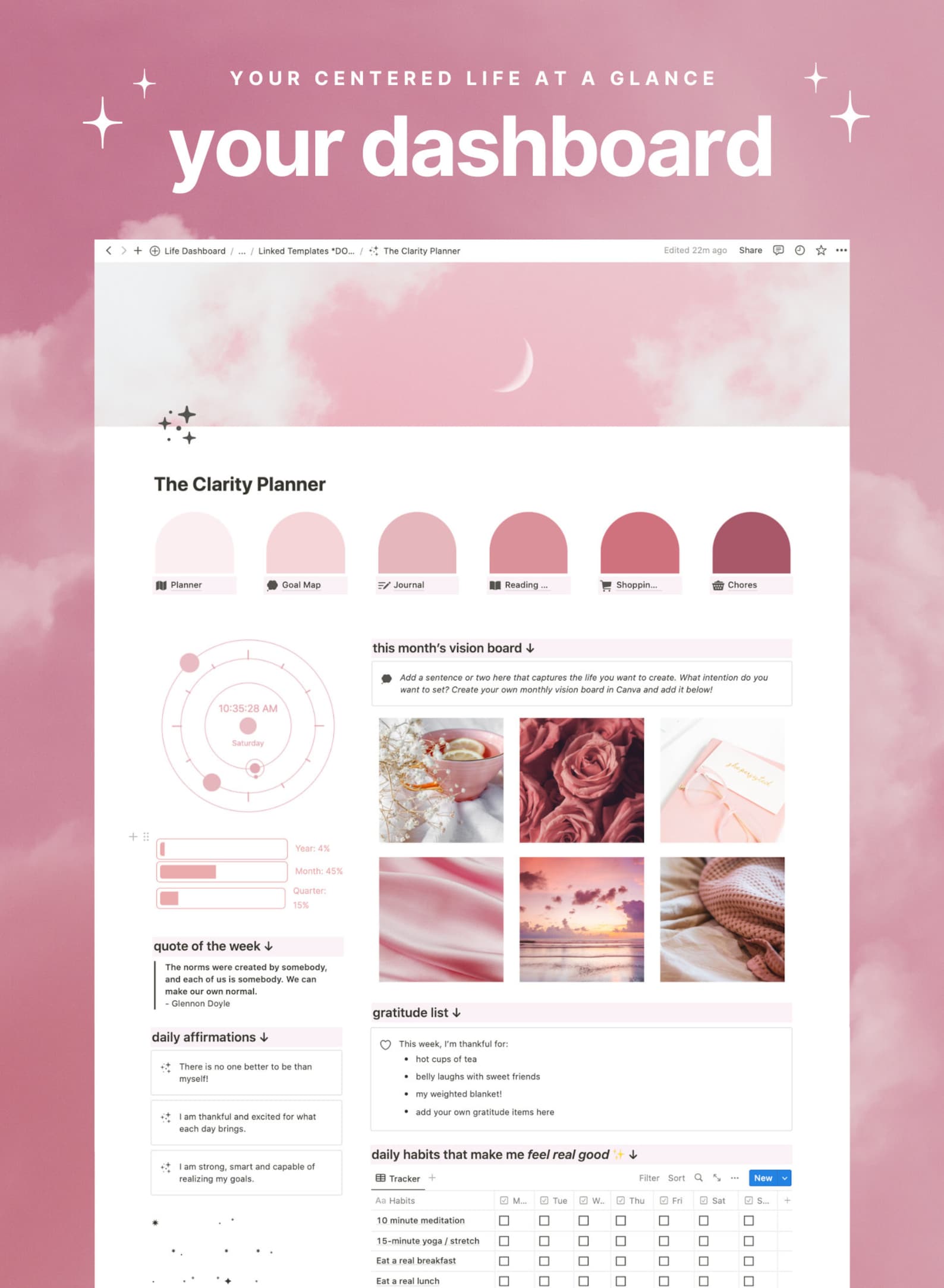 Notion Colorful Table Notion Template || Pink Aesthetic | Colorful Notion ADHD Planner ...