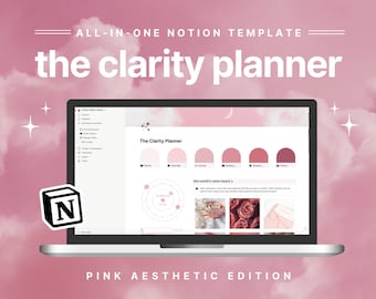Notion Template || Pink Aesthetic | Colorful Notion ADHD Planner | Notion Dashboard | Digital Planner