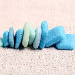 Surf Tumbled Italienische Blau-, Grün- und SeaFoam-Milchglas-Mosaik-Meeresfliesen / 10 Stück (sp-0010-79)