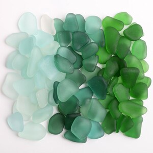Genuine Aqua, Teal and Emerald Shades Sea Glass Mix / 90 pieces (sg-0090-1)
