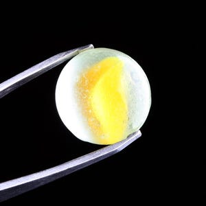 Sea Glass Yellow Marble / Italian Marble / Adriatic Marble (Cat Eye) for Jewelry making or Collection (sg-0001-87)