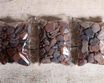 Genuine Brown and Amber Shades Small Craft Sea Glass Bulk / 1/2 lb (sg-bulk-230-4)