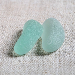 Genuine Aqua Large Italian Sea Glass / 2 pieces (sg-0002-44)
