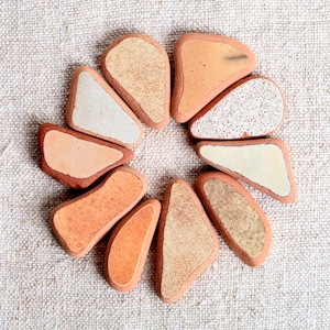 Genuine Adriatic Beige and Brown Shades Sea Pottery / 10 pieces (sp-0010-65)