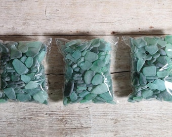 Teal Shades Italian Small Craft Quaility Sea Glass Bulk for Mosaic / 1/2 lb (sg-bulk-230-3)