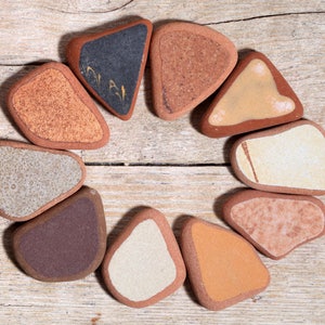 Genuine Adriatic Black and Brown Shades Sea Pottery / 10 pieces (sp-0010-32)