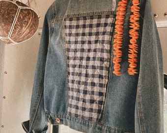 palaka denim jacket