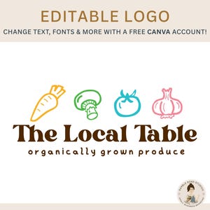 Vegetables Logo Design: Food Coop, Organic Market