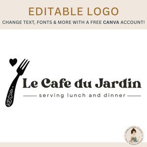 Bewerkbare logosjabloon – doe-het-zelfcanva-sjabloon voor café, restaurant, foodblogger, traiteur, diner en meer – eenvoudig aan te passen in Canva!