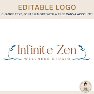Bewerkbare sjabloon yogalogo – doe-het-zelfcanva-sjabloon voor yogastudio, wellnesscoach en meer – eenvoudig aan te passen in canva!