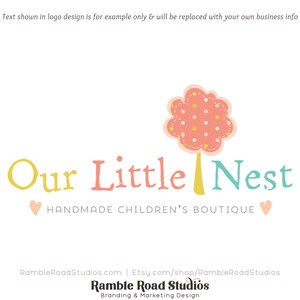 Tree & Hearts Premade Logo Design - Web + Print Files + Watermarks - Limited Edition! Perfect For Boutique, Daycare, Preschool + much more!