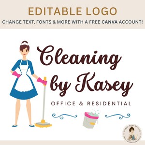 Editable Cleaning Service Logo Template: DIY Canva Design (Instant Download)