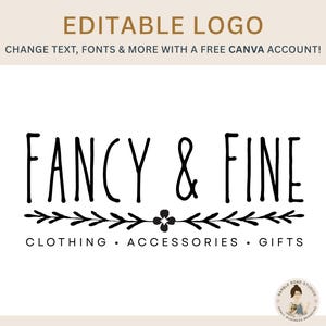 Editable Logo Template - DIY Edit Yourself in Canva image 1