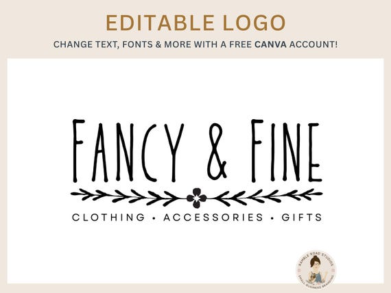 Editable Logo Template - DIY Edit Yourself in Canva