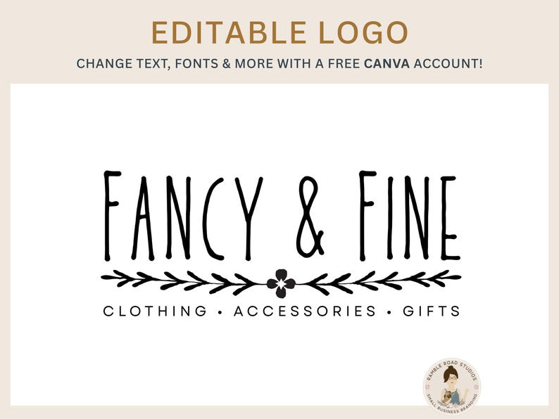 Editable Logo Template - DIY Edit Yourself in Canva image 1
