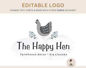 Conception de logo de poule : marque de boutique de ferme