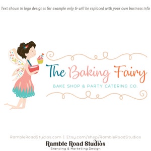 Baking Fairy の既成ロゴ デザイン - Web + 印刷ファイル + 透かし - 限定版! ベーカリー、ベーキング ブログ、ケーキ ショップなどに最適です。