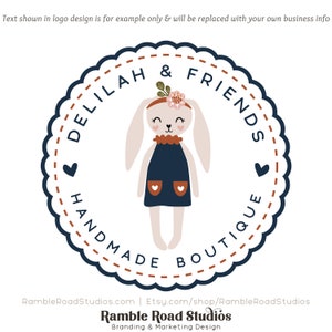 Progettazione del logo Bunny Rabbit - File Web + Stampa + Filigrana - Edizione limitata! Perfetto per boutique per bambini, social media e molto altro!