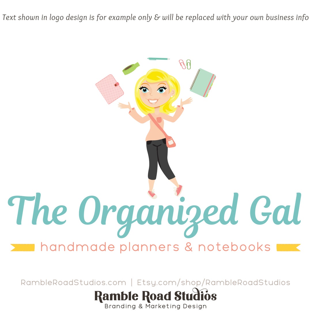 Cute Lady Blog Header & Logo Design Web Print Files - Etsy