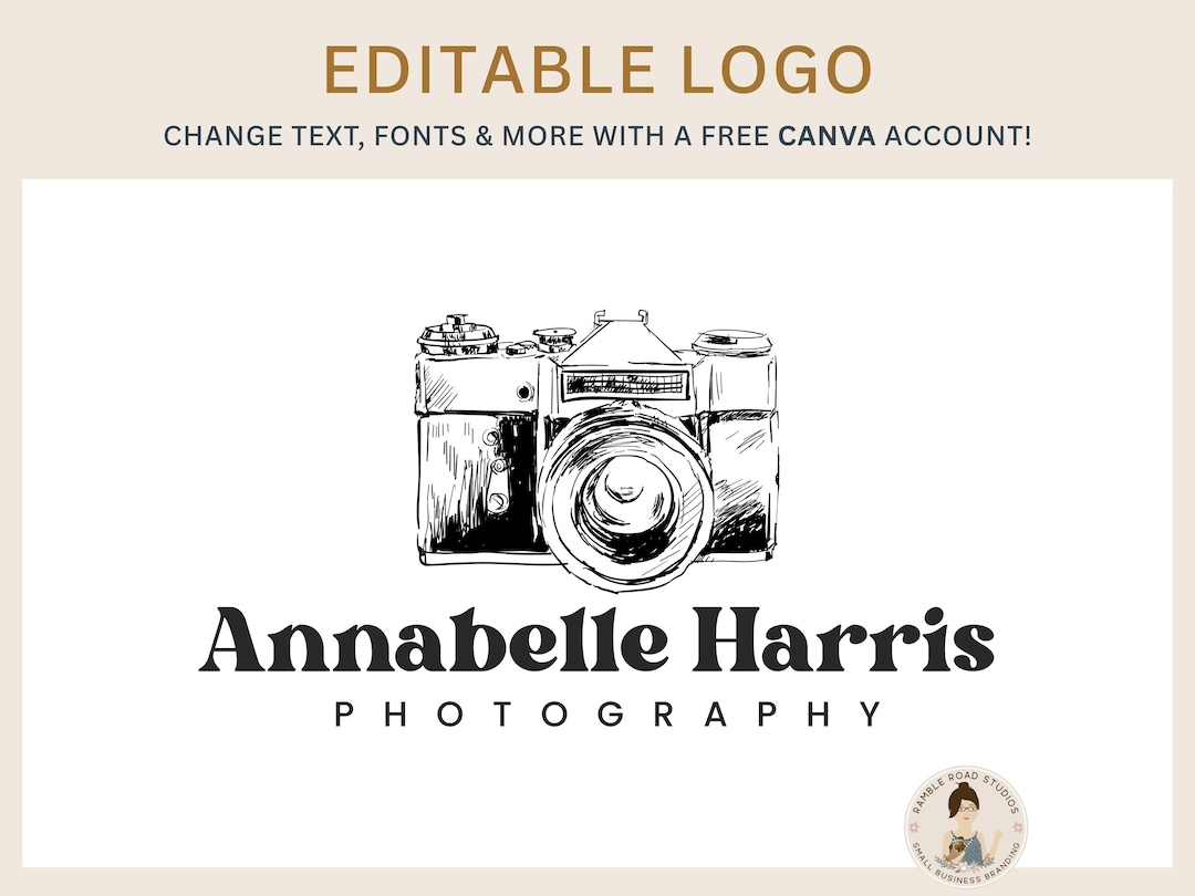 Editable Camera Logo Template: DIY Photography Branding (canva Template ...