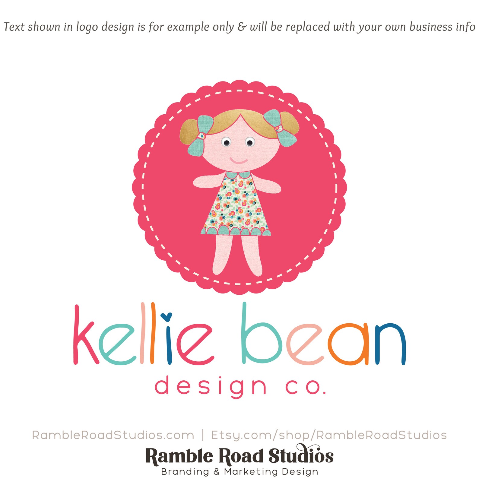 Little Girl Premade Logo Design web Print Files Etsy