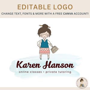 Bewerkbare logosjabloon – doe-het-zelfcanva-sjabloon voor docent, bijlesdocent, consultant, therapeut, accountant en meer – eenvoudig aan te passen in Canva!
