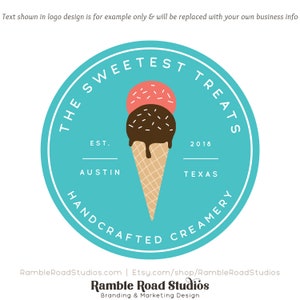 Eis Logo Design - Web + Druck + Wasserzeichendateien - Limitierte Auflage! Perfekt für Creamery, Ice Cream Shop, Gelato + so viel mehr!