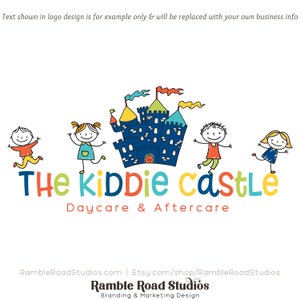 Kids & Castle のロゴ デザインとブログ ヘッダー - Web + 印刷 + 透かしファイル! デイケア、チャイルドケア、幼稚園、子供向けブログなどに最適