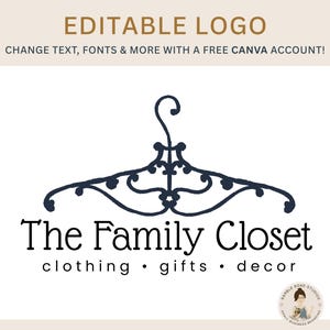 Hanger Premade Logo Design: Boutique Clothing Shop Branding