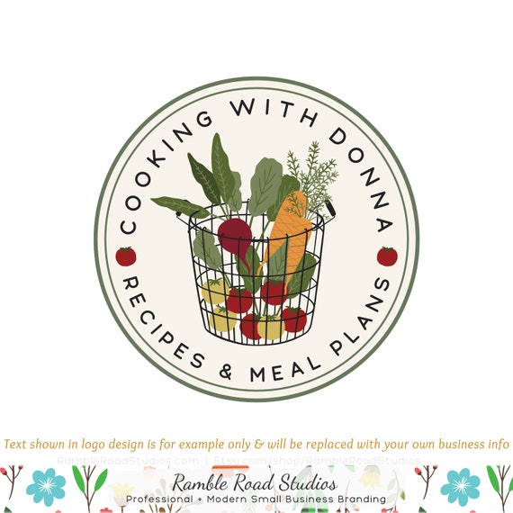 Vegetable Basket Logo Design Web Print Files Watermarks Etsy