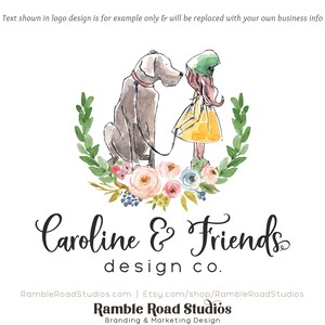 Design del logo predefinito Dog & Sweet Girl - File Web + Stampa + Filigrana! - Edizione limitata! Perfetto per boutique, studi di design e molto altro!