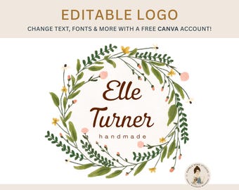Logotipo floral editable: Identidad de marca DIY {Plantilla de Canva}